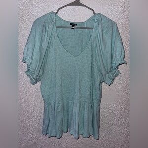 Torrid smocked babydoll cropped blouse